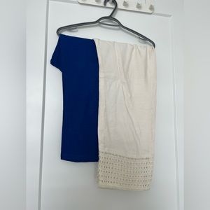 Global Desi Palazzo Pants - Blue & Off White